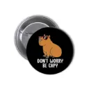 Hydrochoerus Capybara Pin-back Button (01)