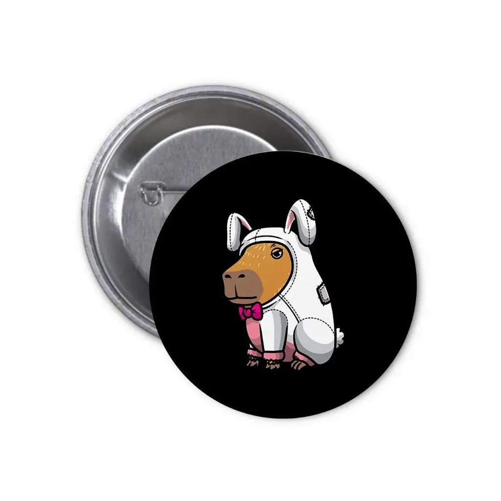 Hydrochoerus Capybara Pin-back Button (04) (25mm)