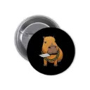 Hydrochoerus Capybara Pin-back Button (05)