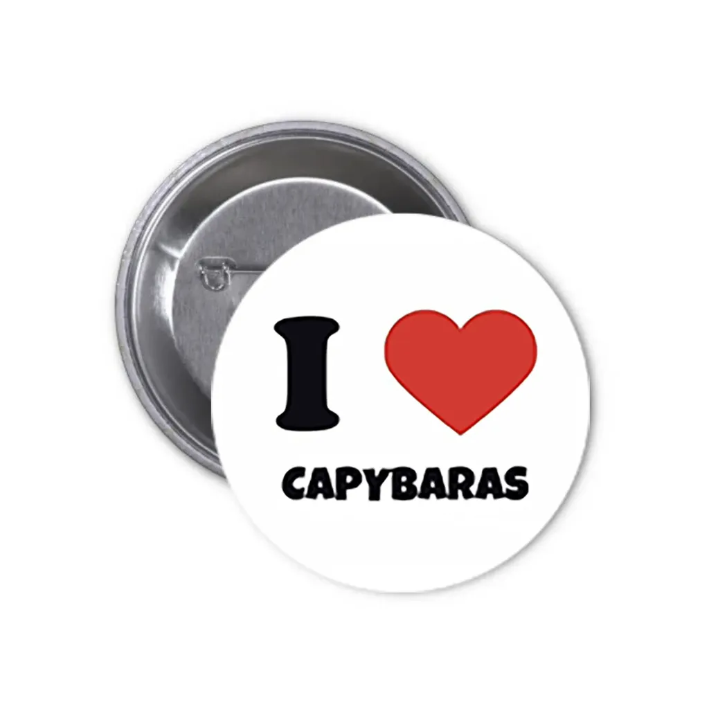 Hydrochoerus Capybara Pin-back Button (06) (25mm)
