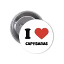 Hydrochoerus Capybara Pin-back Button (06)