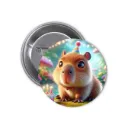 Hydrochoerus Capybara Pin-back Button (07)