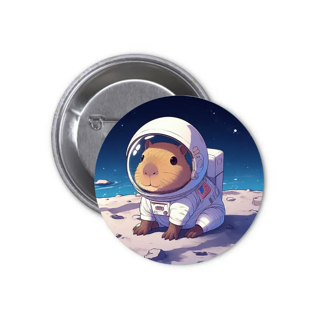 Hydrochoerus Capybara Pin-back Button (09) (25mm)