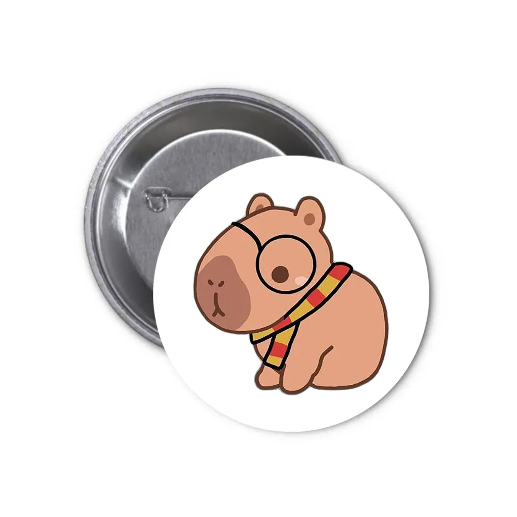Hydrochoerus Capybara Pin-back Button (15) (25mm)