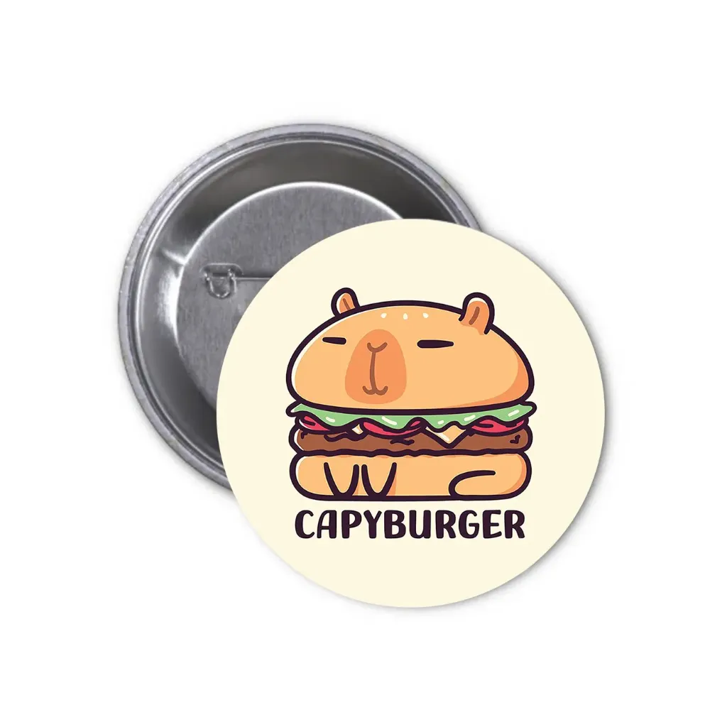 Hydrochoerus Capybara Pin-back Button (28) (25mm)