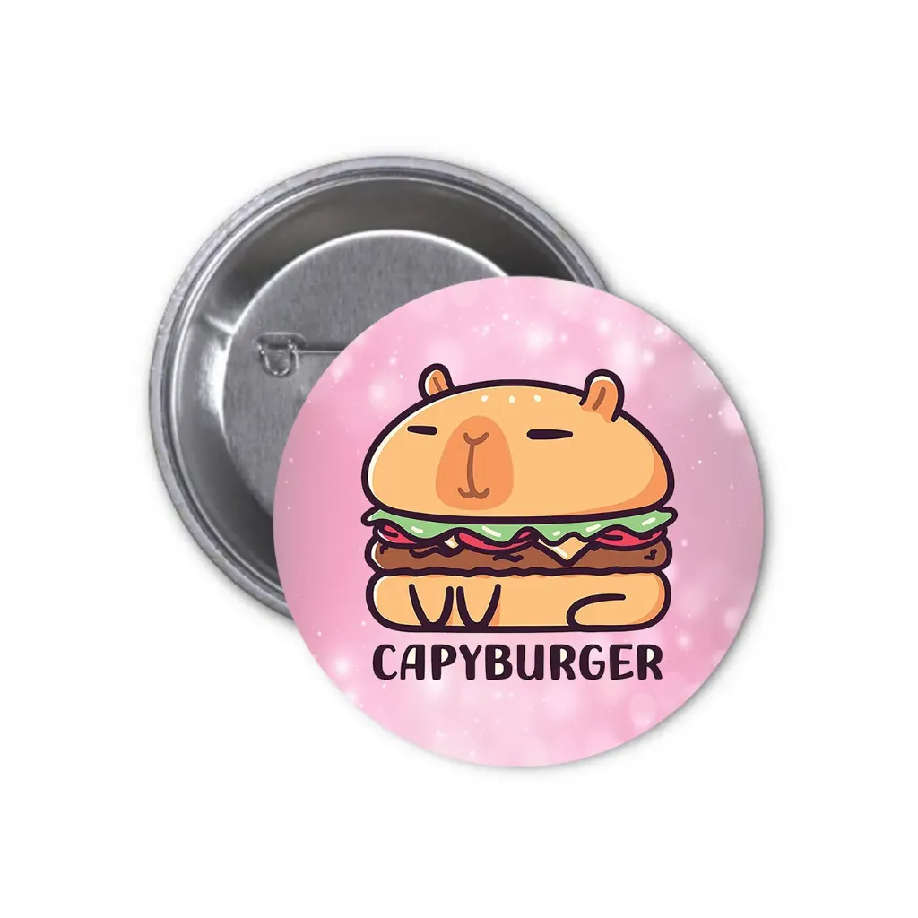 Hydrochoerus Capybara Pin-back Button (30) (25mm)