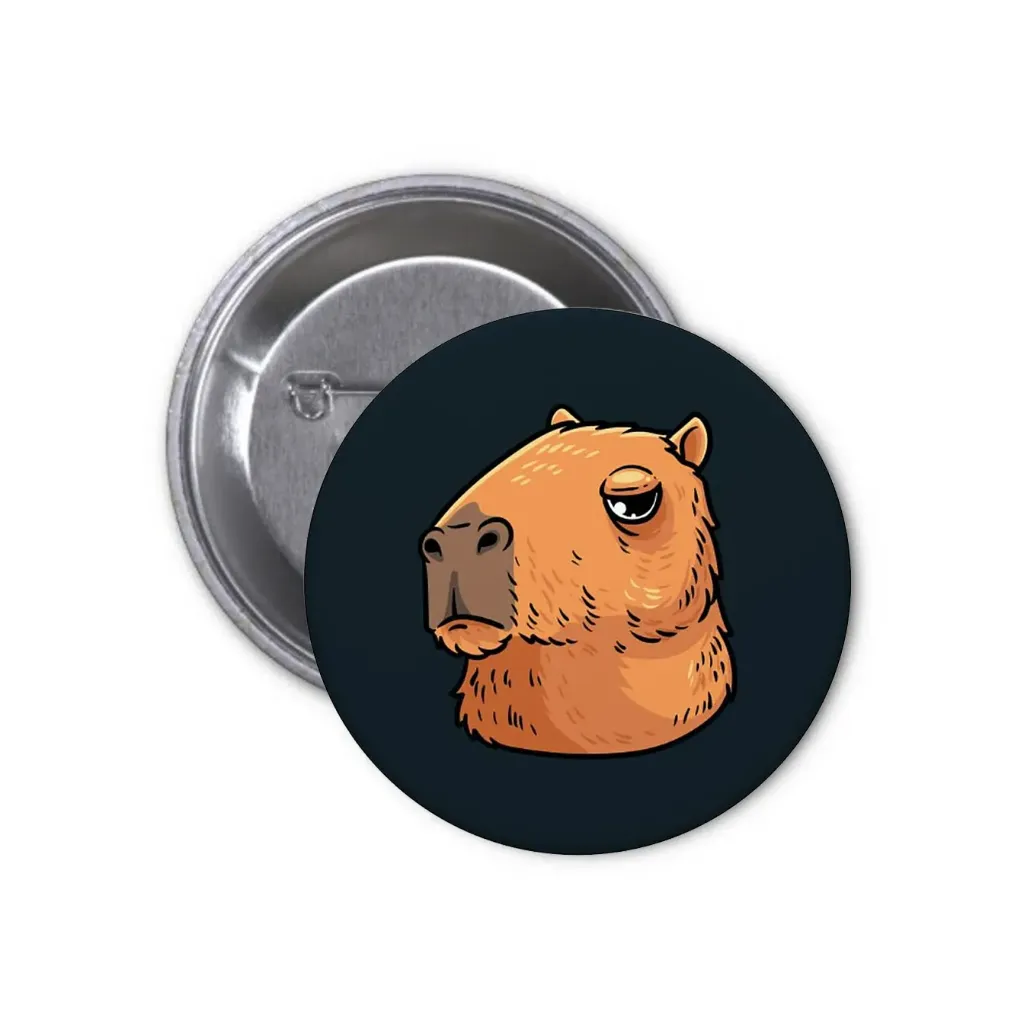 Hydrochoerus Capybara Pin-back Button (33) (25mm)