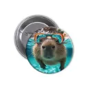 Hydrochoerus Capybara Pin-back Button (34)