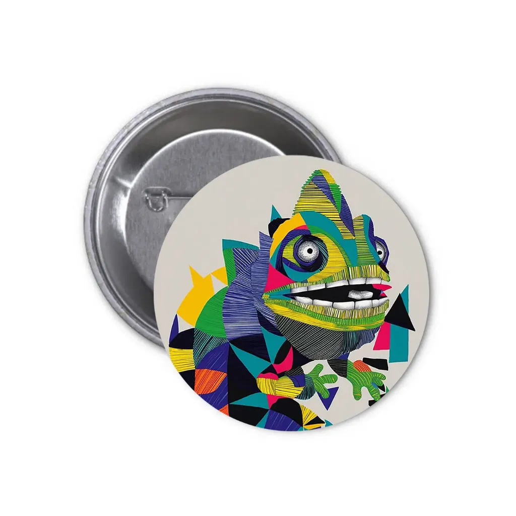 Chameleon Pin-back Button (02) (25mm)