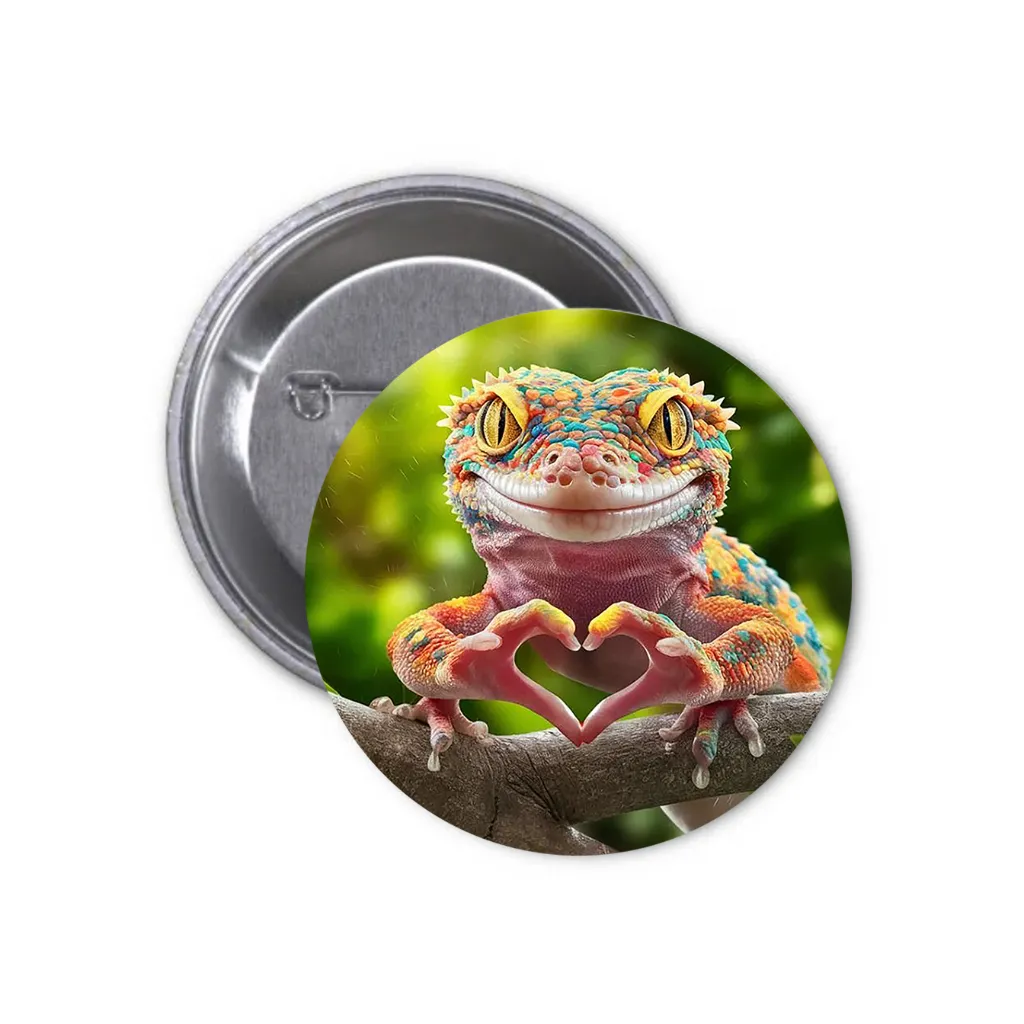 Chameleon Pin-back Button (05) (25mm)