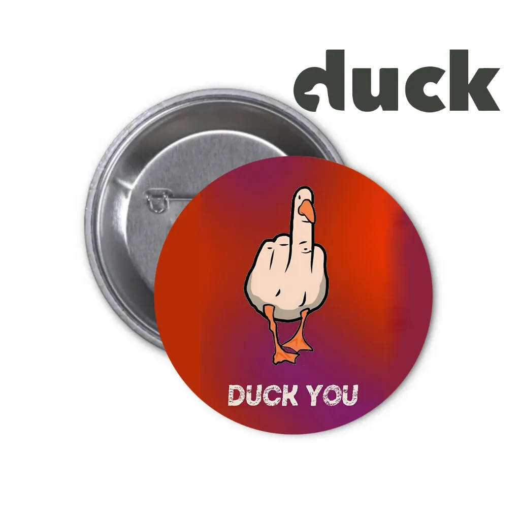 Duck Pin-back Button (07) (25mm)