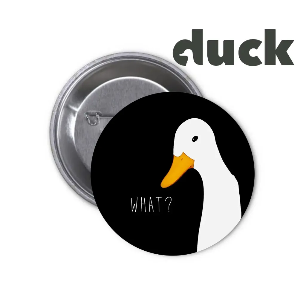 Duck Pin-back Button (12) (25mm)