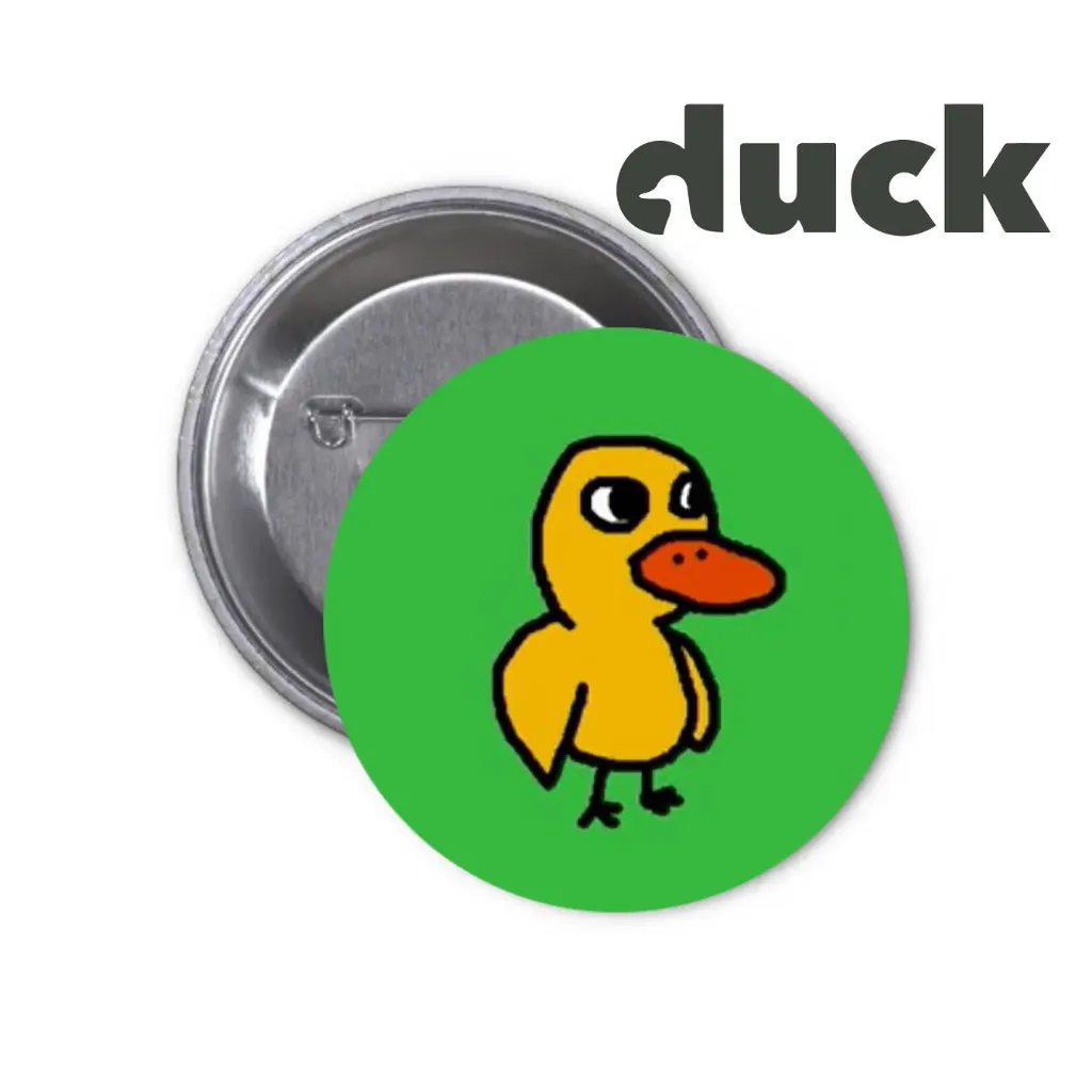 Duck Pin-back Button (13) (25mm)