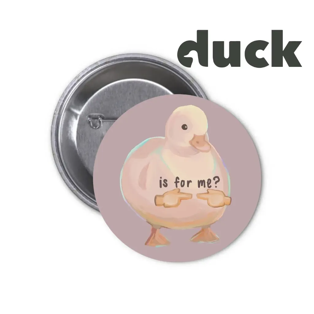 Duck Pin-back Button (14) (25mm)