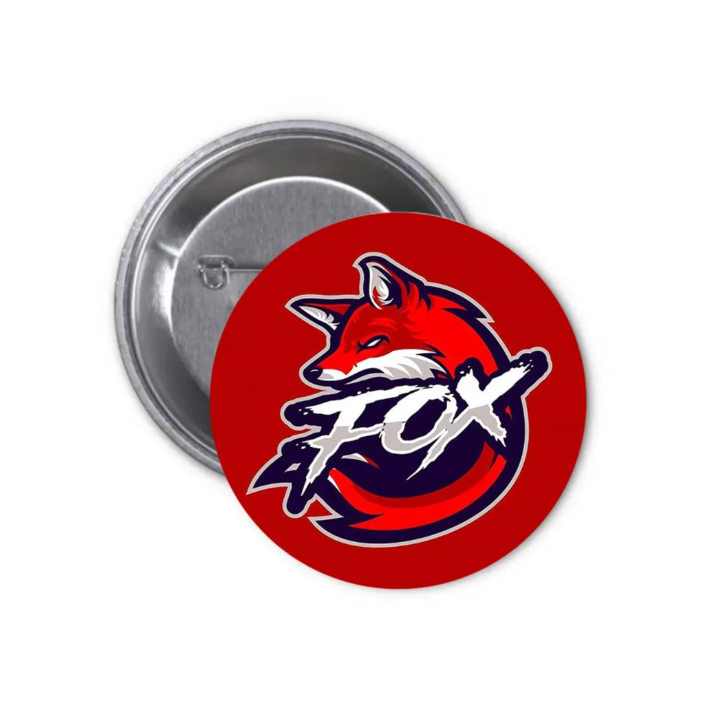 Fox Pin-back Button (02) (25mm)