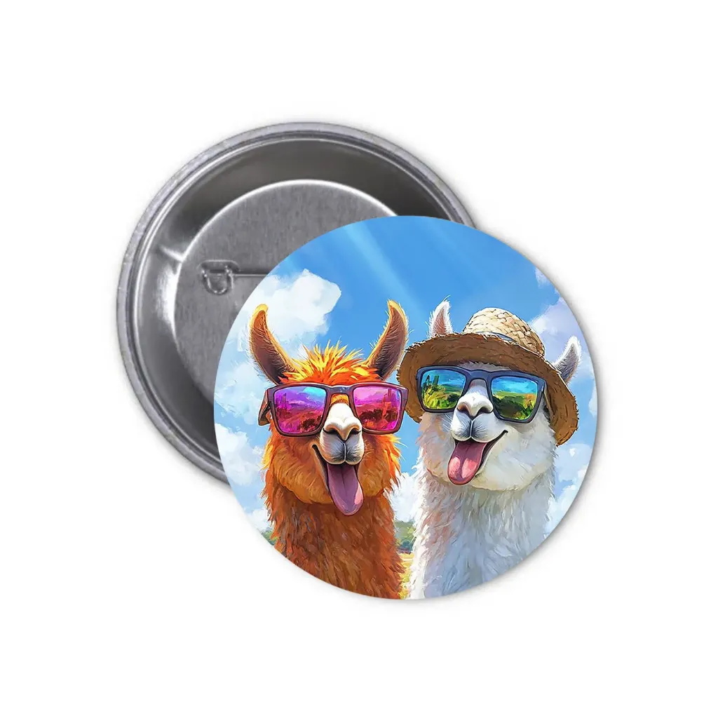 Llama Pin-back Button (05) (25mm)