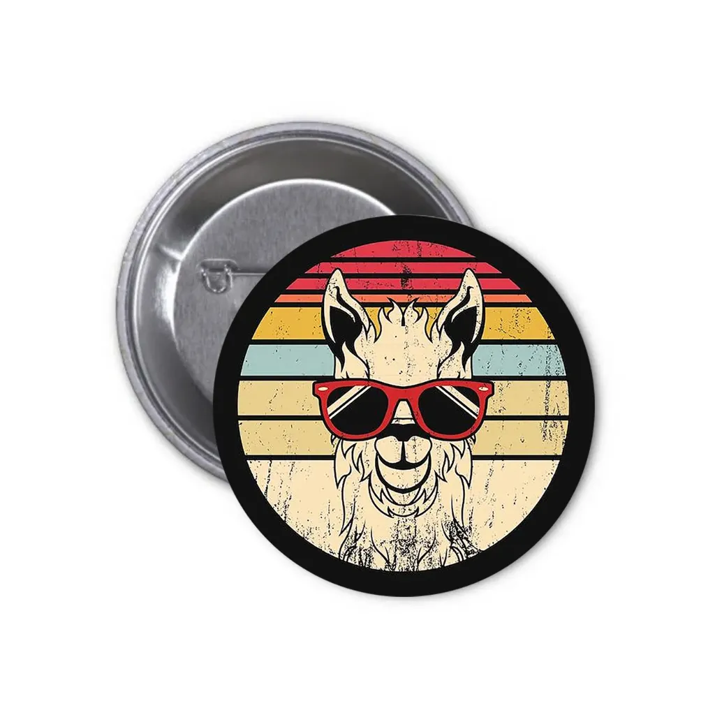 Llama Pin-back Button (06) (25mm)