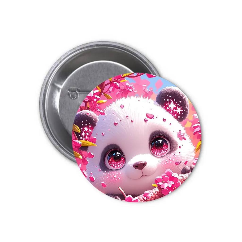 Panda Pin-back Button (02) (25mm)