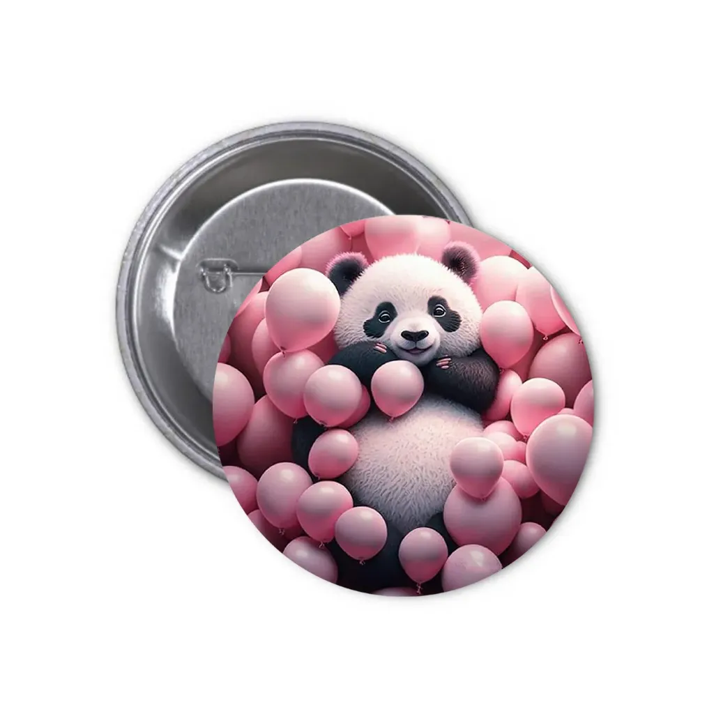Panda Pin-back Button (03) (25mm)