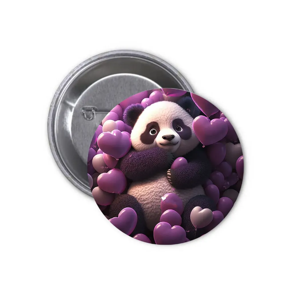 Panda Pin-back Button (04) (25mm)