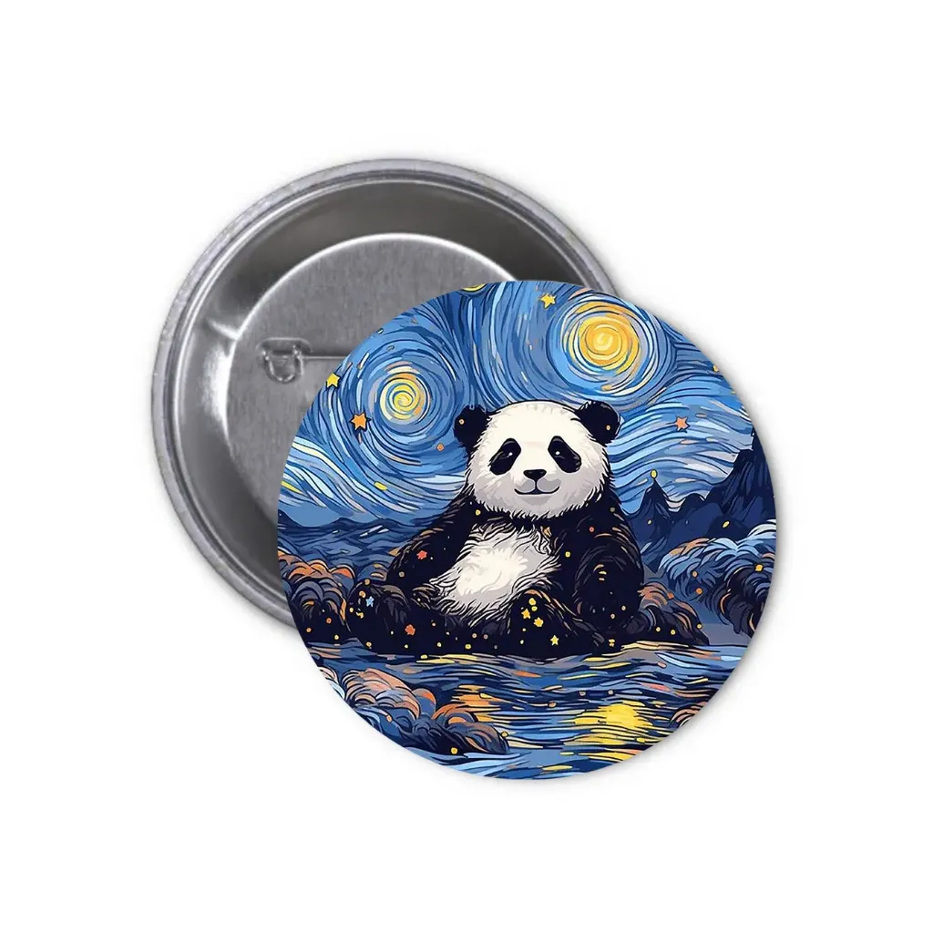 Panda Pin-back Button (08) (25mm)