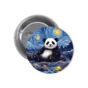 Panda Pin-back Button (08)
