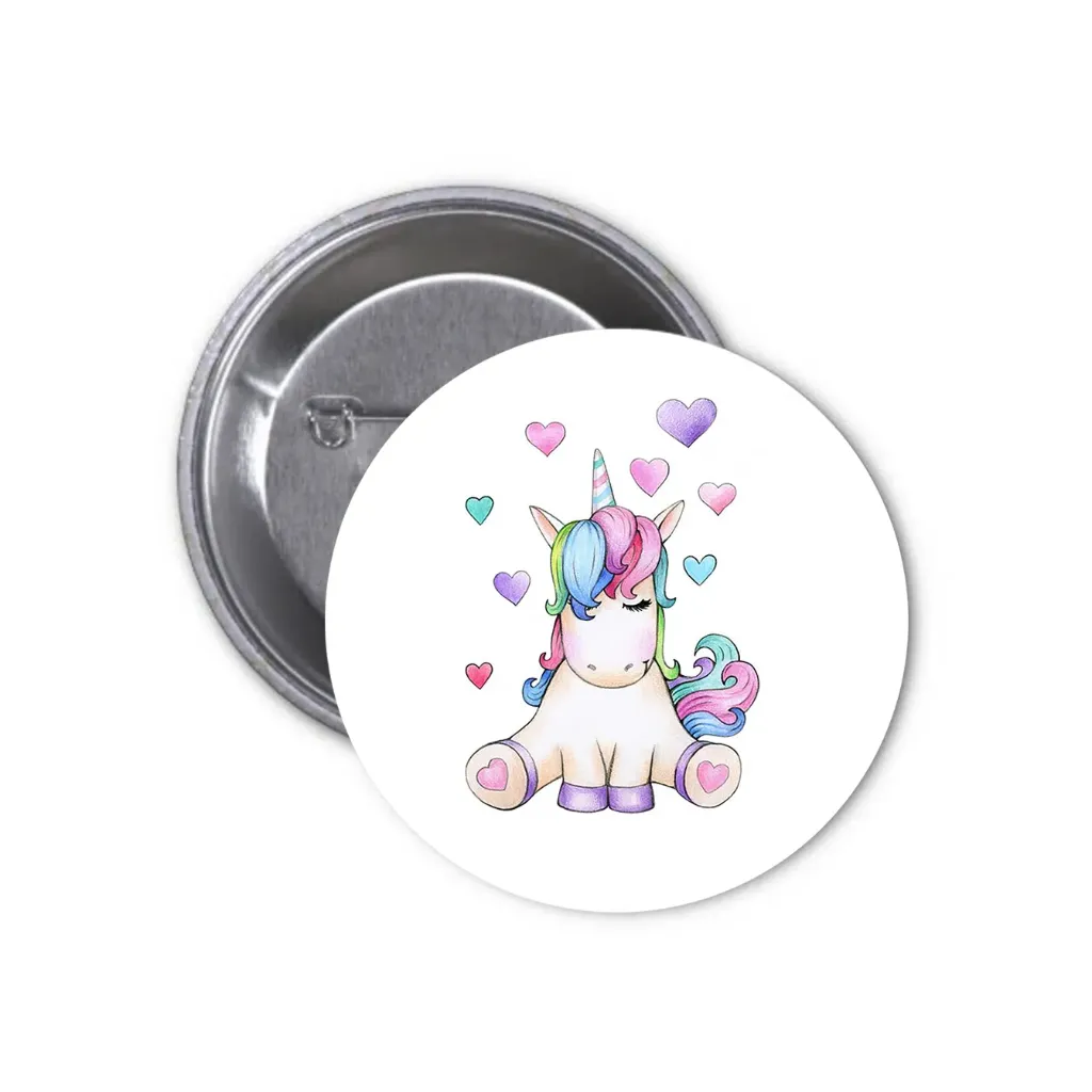 Unicorns Pin-back Button (05) (25mm)
