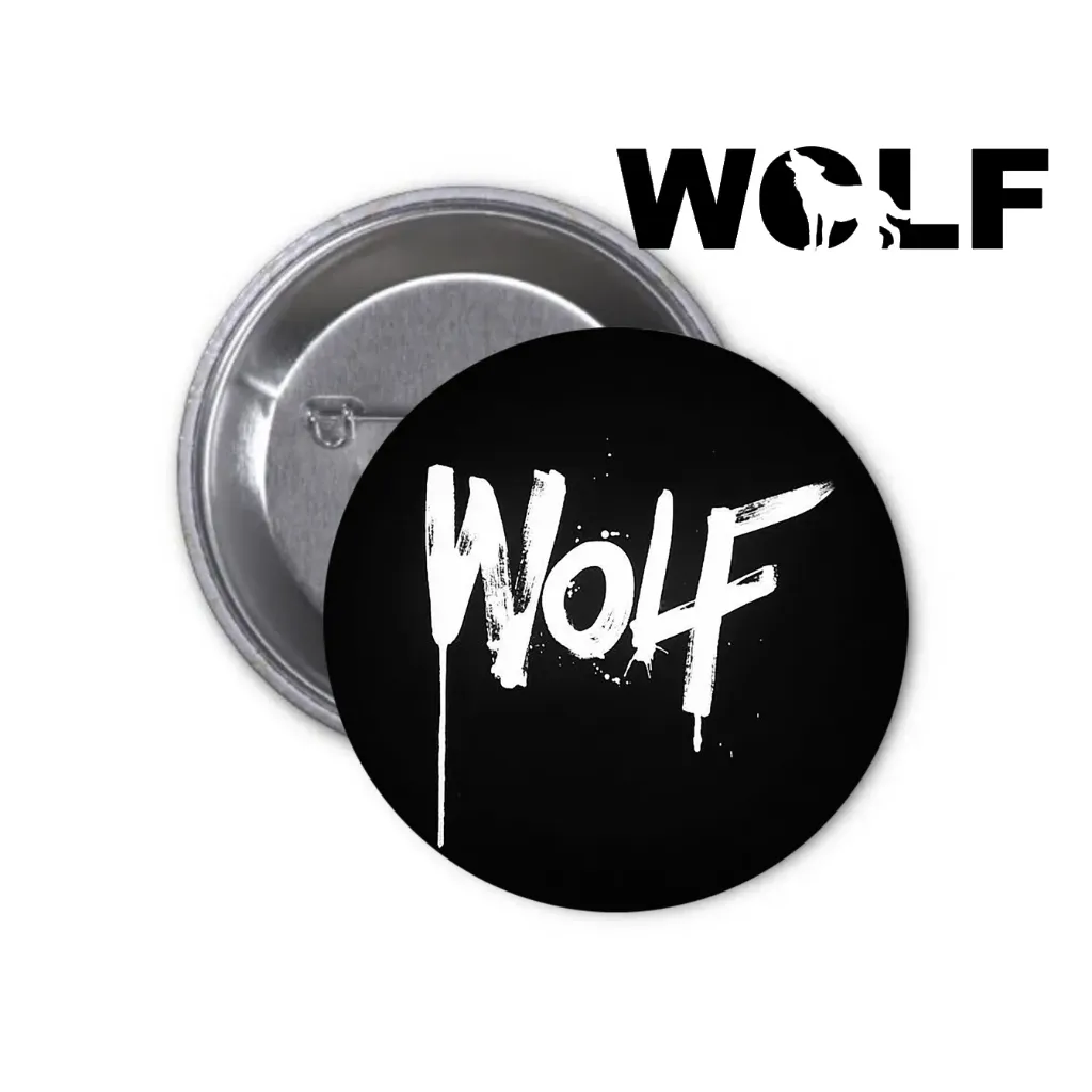 Wolf Pin-back Button (01) (25mm)