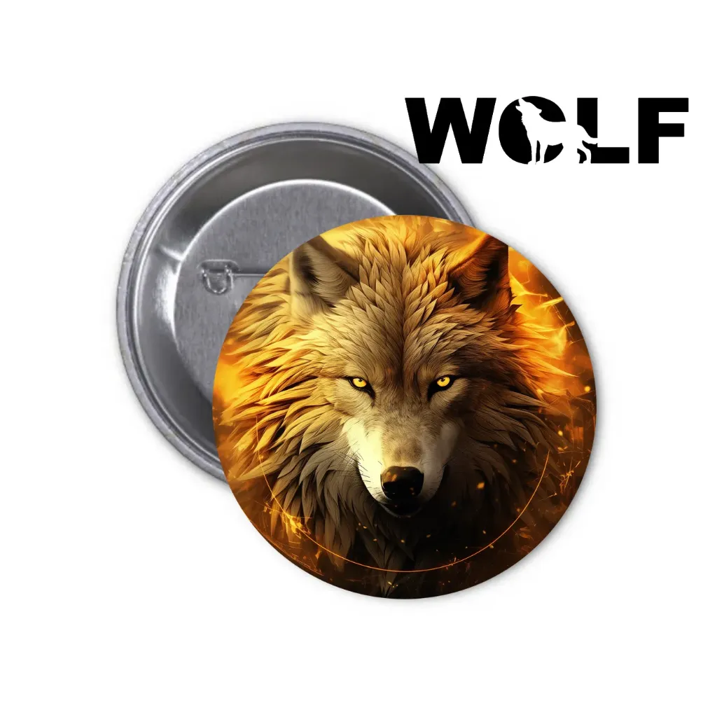 Wolf Pin-back Button (02)