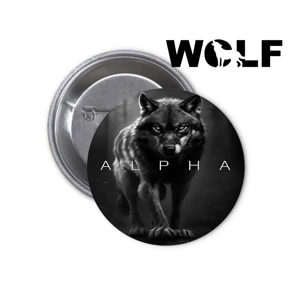 Wolf Pin-back Button (04)