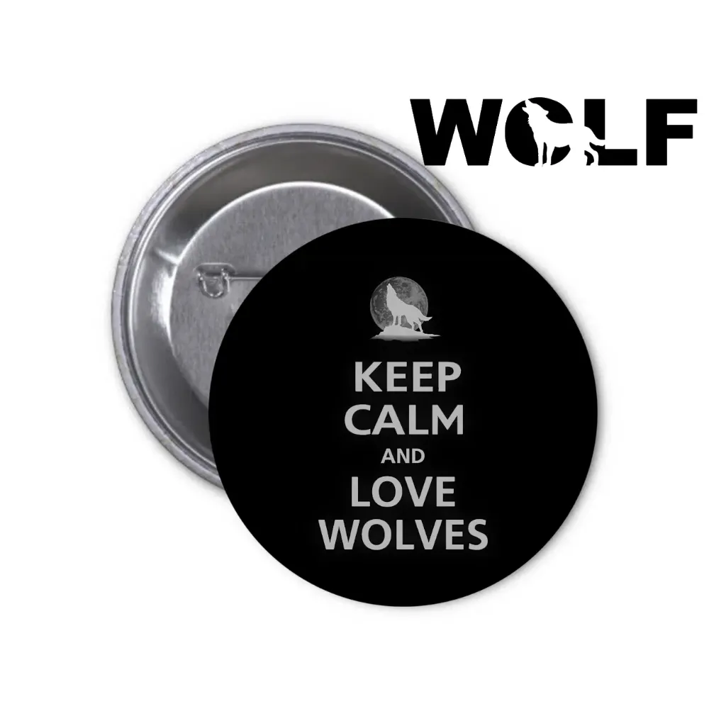 Wolf Pin-back Button (05)