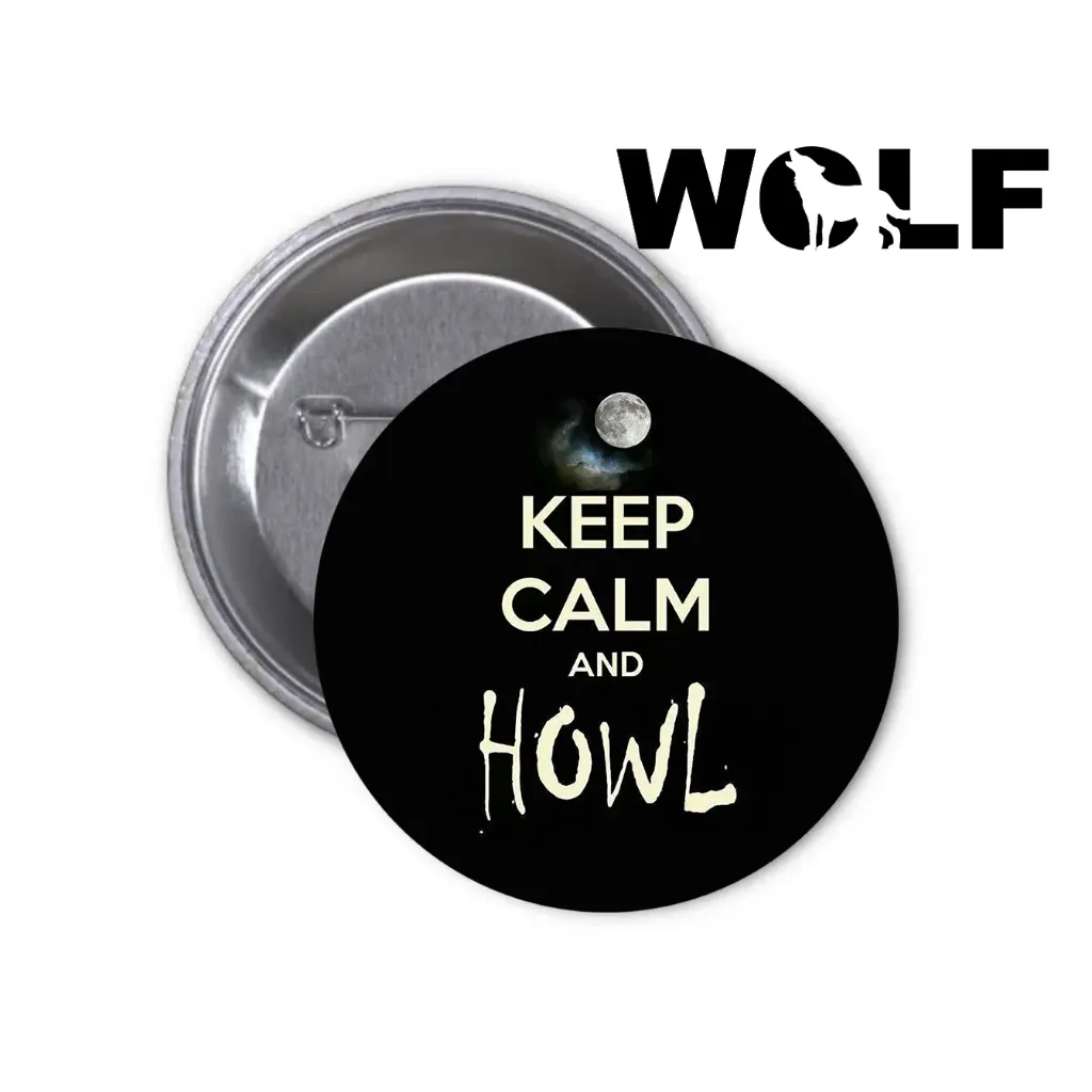 Wolf Pin-back Button (06)