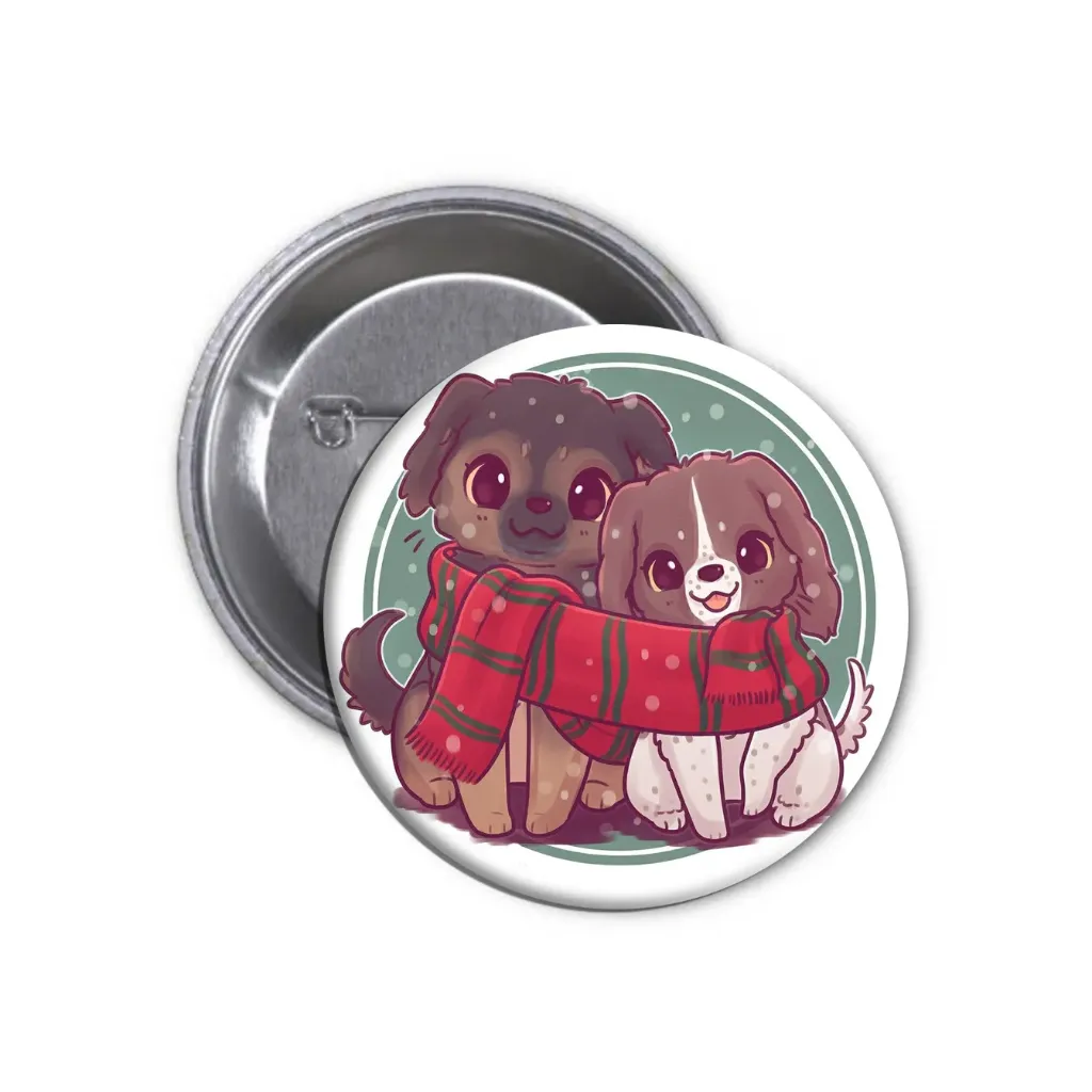 Dogs Pin-back Button (03) (25mm)
