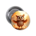 Owl Pin-back Button (04)