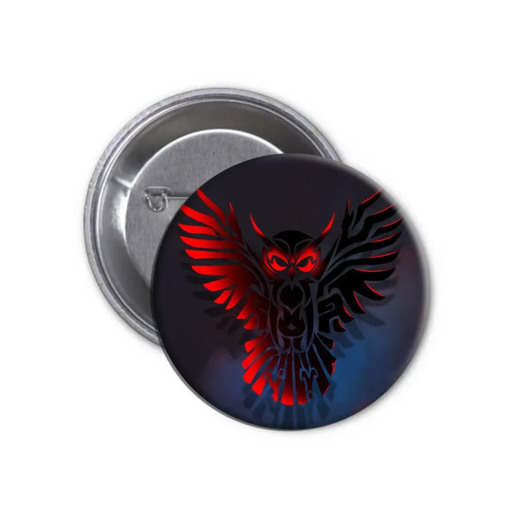 Owl Pin-back Button (06)