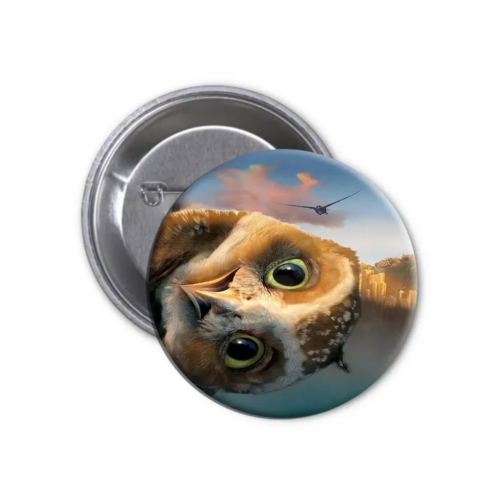 Owl Pin-back Button (07)