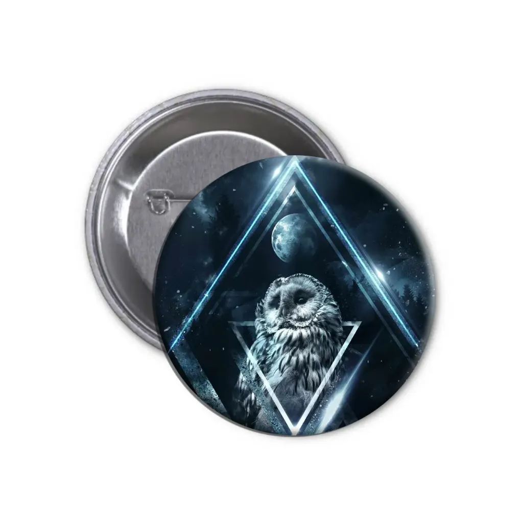 Owl Pin-back Button (08)