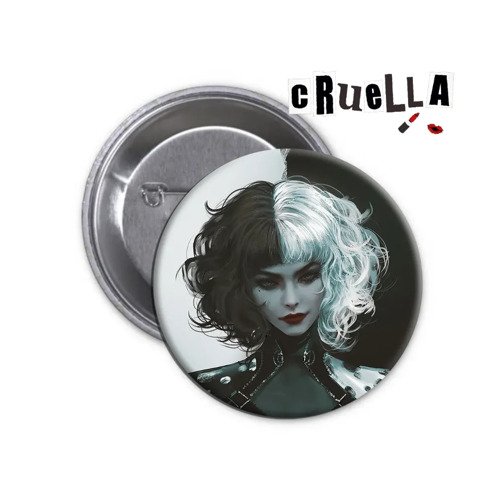 Cruella Pin-back Button (01) (25mm)