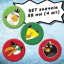 Angry Birds | Set of 4 Buttons, 58 mm (01)
