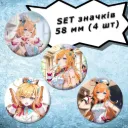 Genshin Impact | Set of 4 Buttons, 58 mm (06)