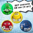 M&Ms | Набір значків, 4 шт., 58 мм (02)