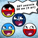 Роблокс Епік Фейс Смайл | Набір значків, 4 шт., 58 мм (02)