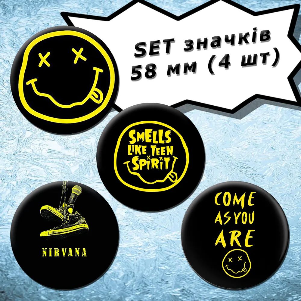 Nirvana | Set of 4 Buttons, 58 mm (01)