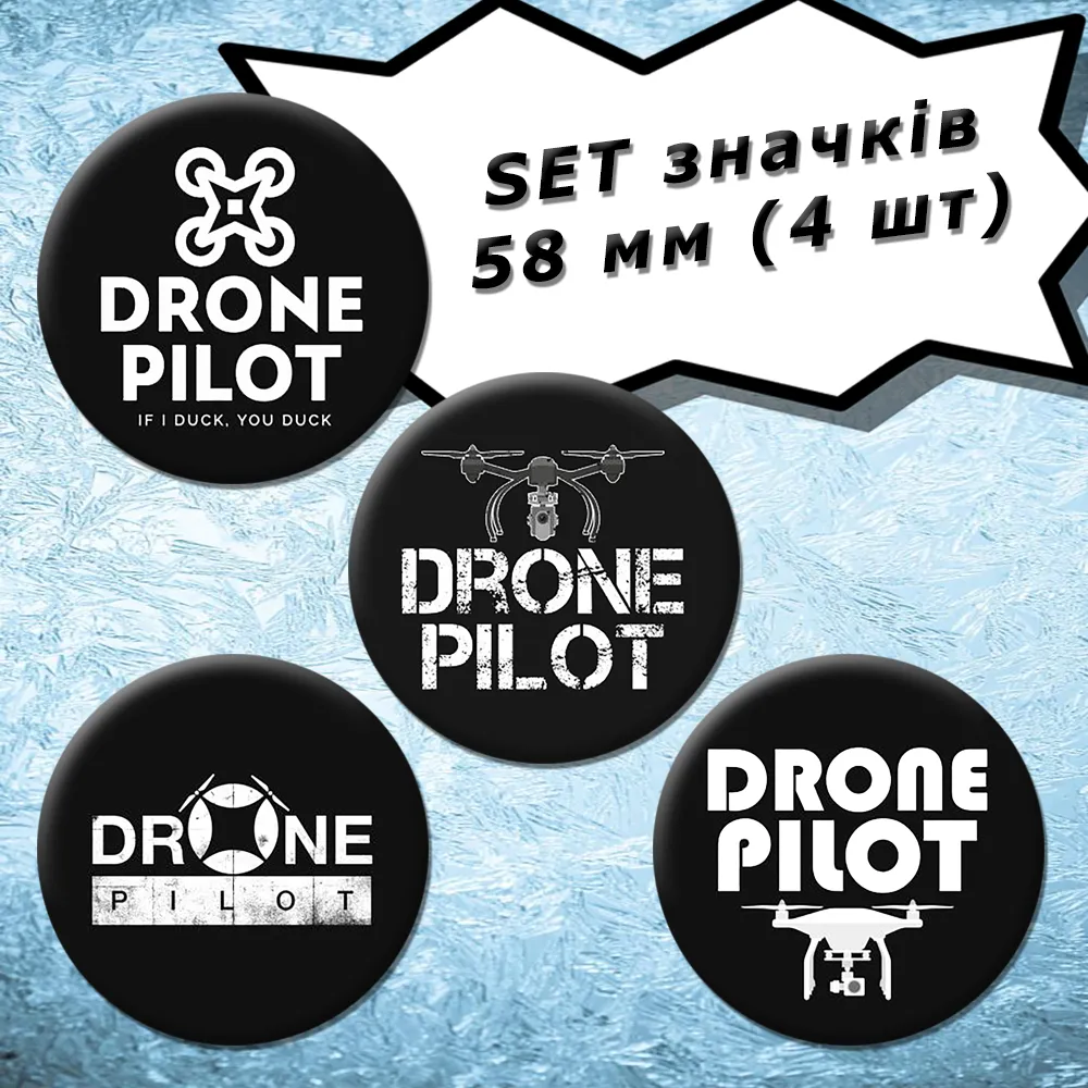 FPV & Drones | Set of 4 Buttons, 58 mm (01)